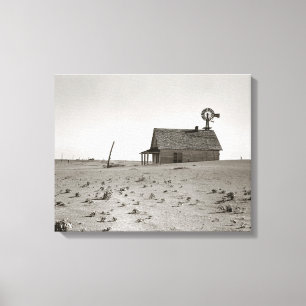 Dust Bowl Boerderij, 1938.  foto Canvas Afdruk