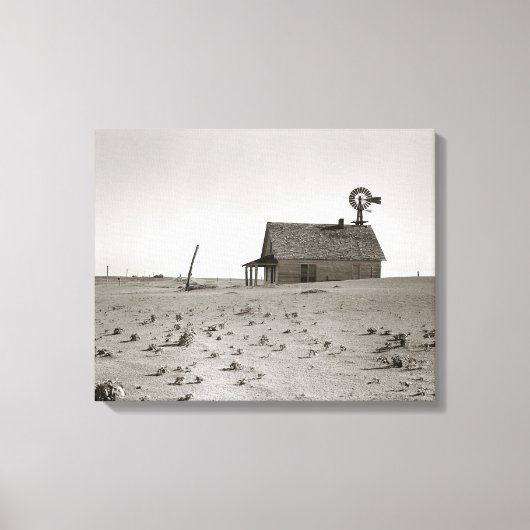 Dust Bowl-boerderij, 1938. Oude foto Canvas Afdruk (Voorkant)