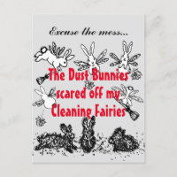 Dust Bunny Cleaning Fairy Rabbit Pardon Mess Funny