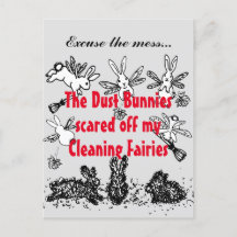 Dust Bunny Cleaning Fairy Rabbit Pardon Mess Funny