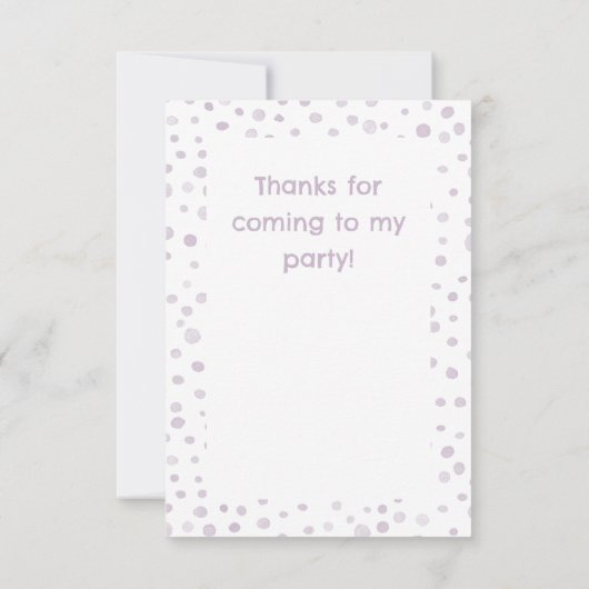 Dust Confetti Waterverf Stippen Dank u kaart (Achterkant)