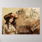 Dust Dream Western Girl's Self Love Quote Poster (Voorkant)