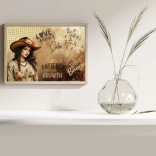 Dust Dream  Western Girl's Self Love Quote Poster