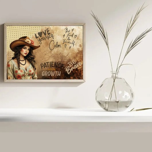 Dust Dream Western Girl's Self Love Quote Poster