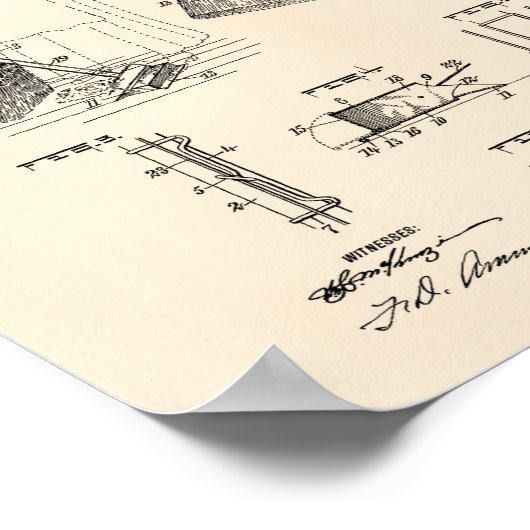 Dust Pan 1905 Patent Art Old Peper Poster (Hoek)