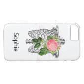 Dust Pink Rose Skeleton Heart Case-Mate iPhone Case (Achterkant (Horizontaal))
