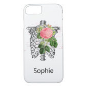 Dust Pink Rose Skeleton Heart Case-Mate iPhone Case (Achterkant)
