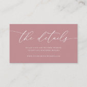 Dust Roos en Gold Minimalist Wedding Enclosure Ca Informatiekaartje (Voorkant)