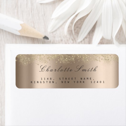 Dust Star Gold Ivory Beige RSVP Retouradres Etiket (Insitu)