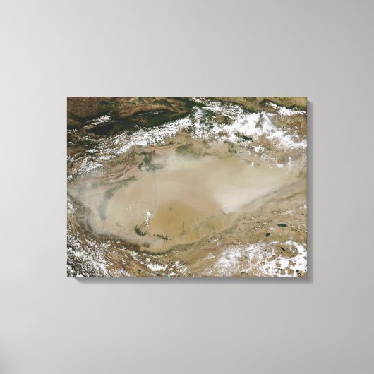 Dust storm in de Taklimakwoestijn, Western China Canvas Afdruk (Voorkant)