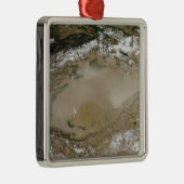 Dust storm in de Taklimakwoestijn, Western China Metalen Ornament (Rechts)