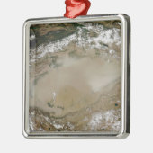 Dust storm in de Taklimakwoestijn, Western China Metalen Ornament (Links)