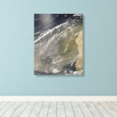 Dust storm voor West-Afrika 2 Canvas Afdruk (Insitu (Houten vloer))