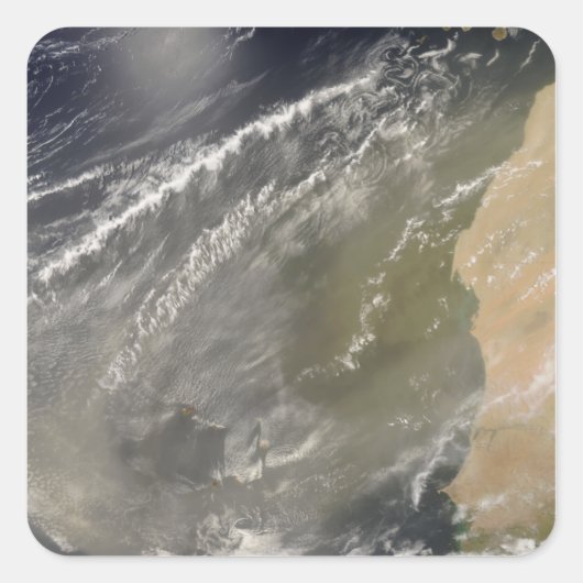 Dust storm voor West-Afrika 2 Vierkante Sticker (Voorkant)