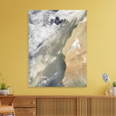 Dust storm voor West-Afrika Canvas Afdruk (Insitu (Woonkamer))