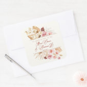 Dust & Terracotta Boho Jewish Hebrew Chuppah Vierkante Sticker (Envelop)