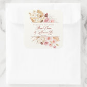 Dust & Terracotta Boho Jewish Hebrew Chuppah Vierkante Sticker (Tas)