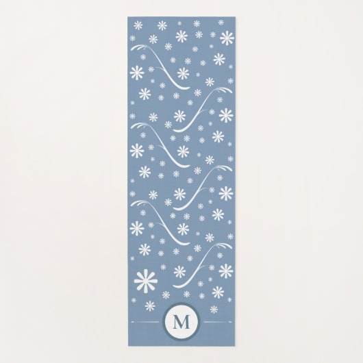 Dusta Blue Flower Power Monogram Yoga Mat (Voorkant)