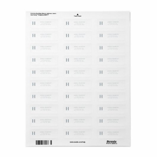 Dusta Blue Monogram Simple Return-label Etiket (Full Sheet)