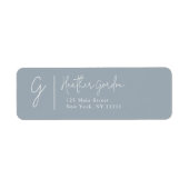 Dusta Blue Simple Monogram Return Label (Voorkant)