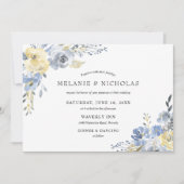 Dustaafblauwe waterverf bruiloft kaart (Voorkant)