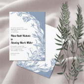 Dustblauw bloemen, bloemen, bloembruiloft kaart