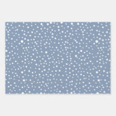 Dustblauw kersttypografie en stippen vakantie inpakpapier vel (Voorkant 2)