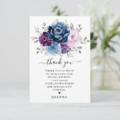 Dustblauw Paars Lila Vrijgezellenfeest Bedankkaart (Staand voorkant)