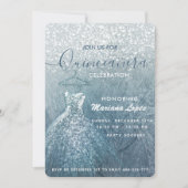 Dustblauwe sneeuwwinterwonderland Quinceañera Kaart (Voorkant)