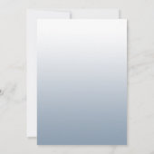 Dustblauwe zilverkleurige bruiloft met waterverf kaart (Achterkant)