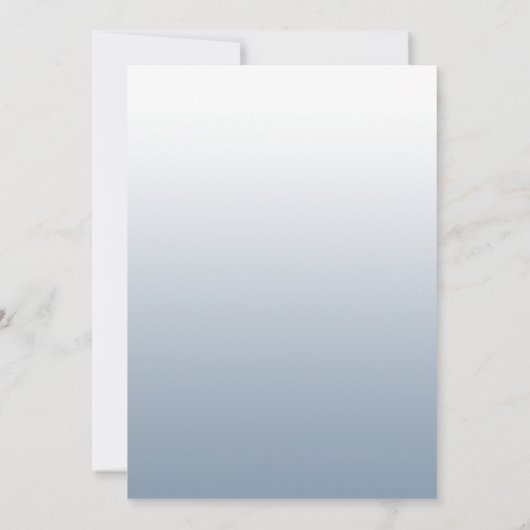 Dustblauwe zilverkleurige bruiloft met waterverf kaart (Achterkant)