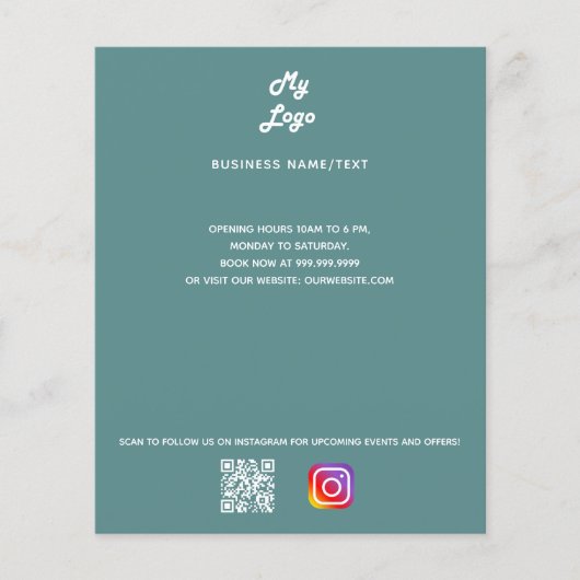 Dustegroen logo qr code instagram flyer (Voorkant)