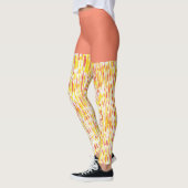 Dustel Oranje en Geel Verticaal Raindrops Patroon Leggings (Links)