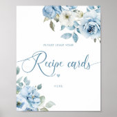 Dustenblauwe bloem laat je recept hier achter poster (Voorkant)