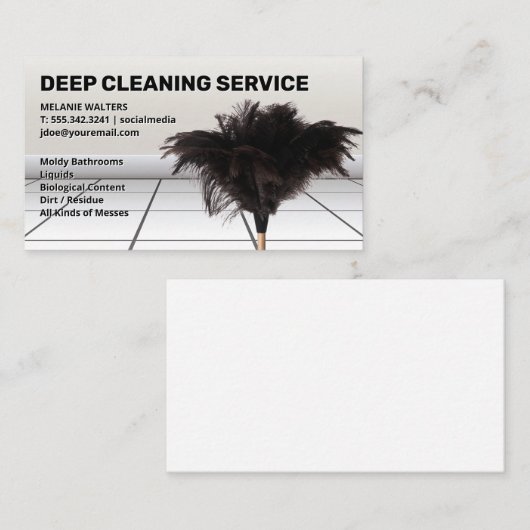 Duster Mop | Visitekaartje voor Maid Service (Voorkant / Achterkant)