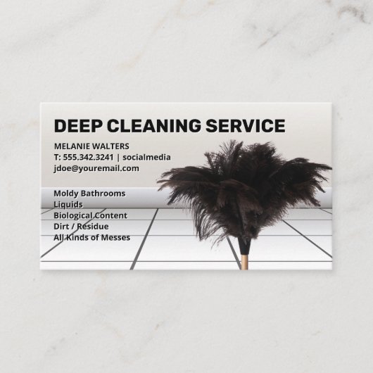 Duster Mop | Visitekaartje voor Maid Service (Voorkant)