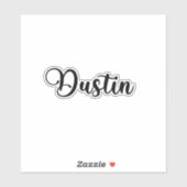 Dustin Naam - Handgeschreven kalligrafie Sticker (Vel)