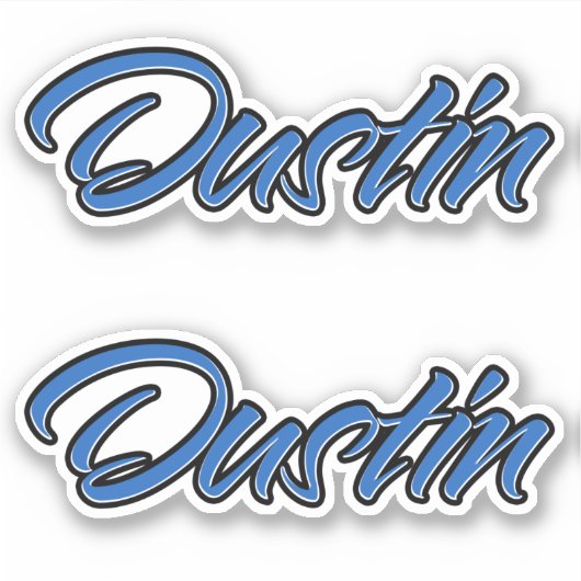 Dustin Name blue Aufkleber Sticker Stickerset (Voorkant)