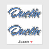 Dustin Name blue Aufkleber Sticker Stickerset (Vel)