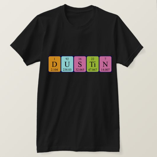 Dustin periodiek lijstnaam shirt (Design voorkant)