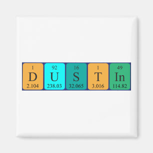 Dustin periodiek table name magnet