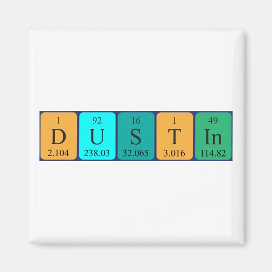 Dustin periodiek table name magnet (Voorkant)