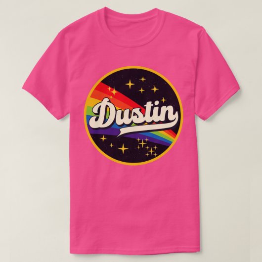 Dustin Rainbow in ruimte  stijl T-shirt (Design voorkant)