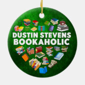 Dustin Stevens Bookaholic Keramisch Ornament (Achterkant)