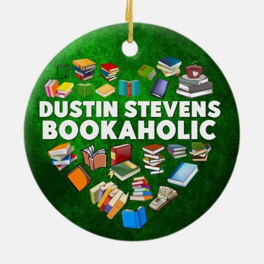 Dustin Stevens Bookaholic Keramisch Ornament (Achterkant)