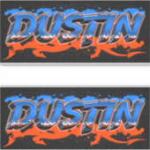 Dustin Vorname Name Graffiti Aufkleber Sticker (Voorkant)