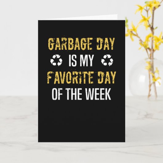 Dusting Car Garbage Man Garbage Collection Dust Kaart (Gele Bloem)