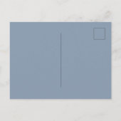 Dustmaanblauwe zilverwitte floralen trouwuitnodigi briefkaart (Achterkant)