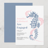 Dustmablauw en zwarte-zeepaardverlovingspartij kaart (Voorkant / Achterkant)