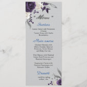 Dustmake paarse witte bloemen zilverbladeren bruil menu (Voorkant)